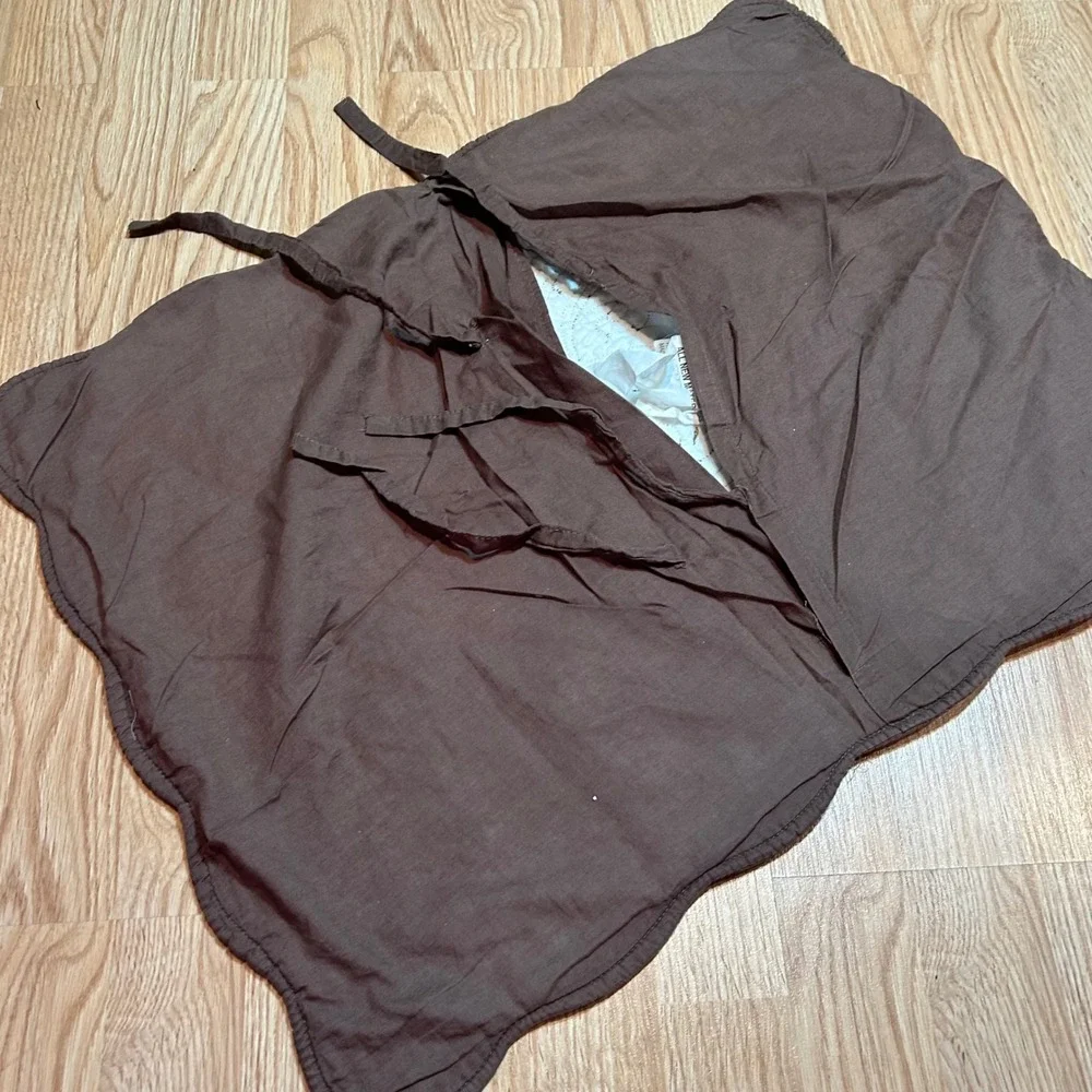 Brown‎ Quilted Scalloped Edge Decorative pillowcase sham